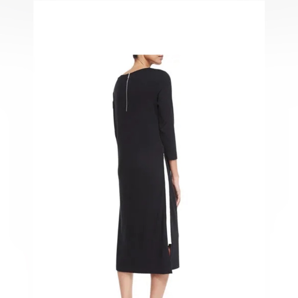 Joan Vass NWOT SZ 3 Long Zipper Dress W/ Contrast Gusset
